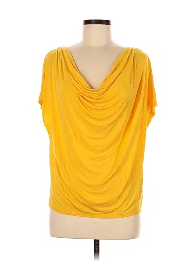 Pre-owned Express Short Sleeve Top Yellow Cowl Neck Tops