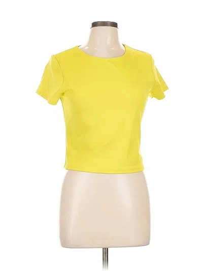 Pre-owned Express Short Sleeve Top Yellow Keyhole Neckline Tops
