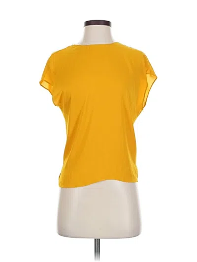 Pre-owned Express Short Sleeve Top Yellow Scoop Neck Tops