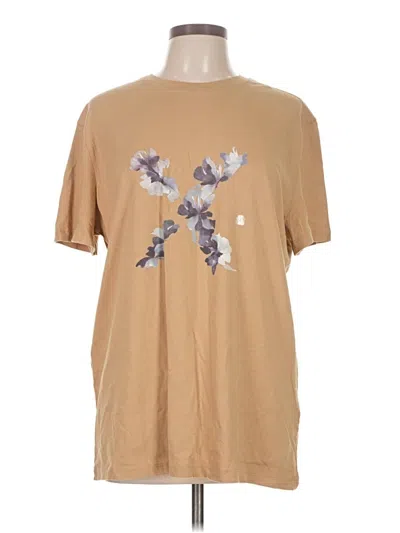 Pre-owned Express Short Sleeve T-shirt In Brown
