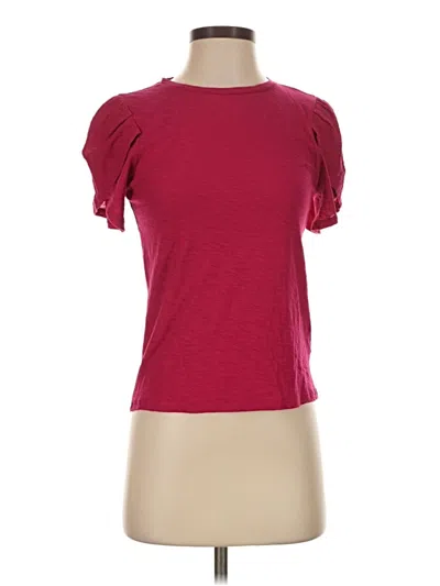 Pre-owned Express Short Sleeve T-shirt In Burgundy