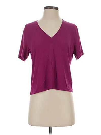 Pre-owned Express Short Sleeve T-shirt In Burgundy