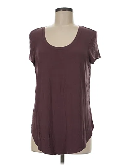 Pre-owned Express Short Sleeve T-shirt In Burgundy
