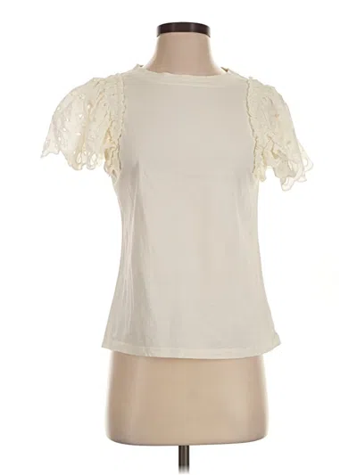 Pre-owned Express Short Sleeve T-shirt In Ivory