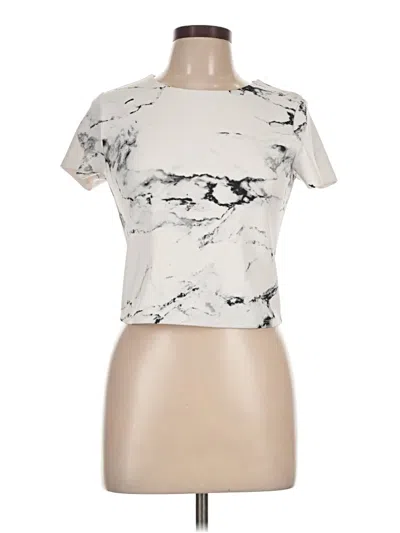 Pre-owned Express Short Sleeve T-shirt In Ivory