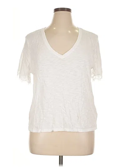 Pre-owned Express Short Sleeve T-shirt In Ivory