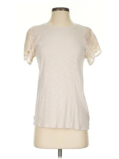 Pre-owned Express Short Sleeve T-shirt In Ivory