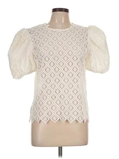Pre-owned Express Short Sleeve T-shirt In Ivory