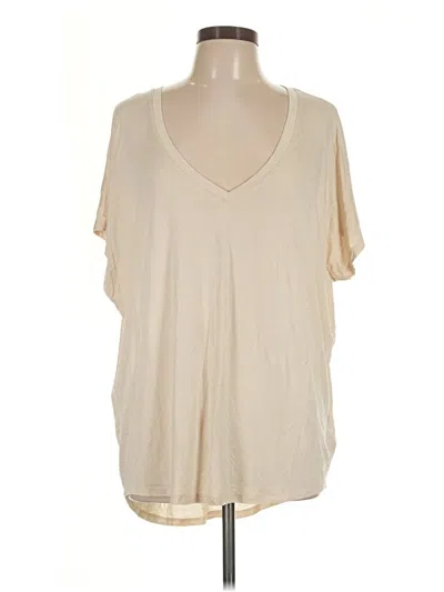 Pre-owned Express Short Sleeve T-shirt In Ivory