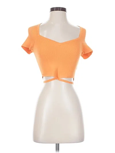 Pre-owned Express Short Sleeve T-shirt In Orange
