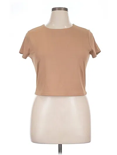 Pre-owned Express Short Sleeve T-shirt In Tan