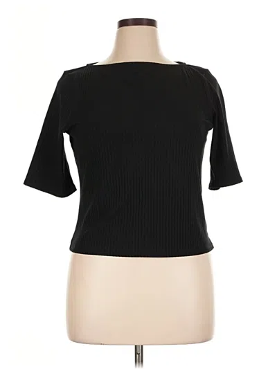 Pre-owned Express Short Sleeve Turtleneck In Black