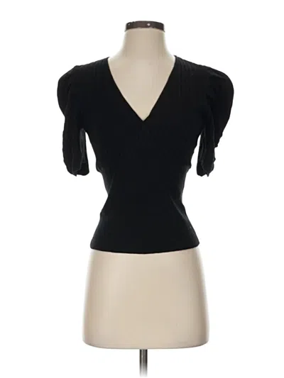 Pre-owned Express Short Sleeve Turtleneck In Black