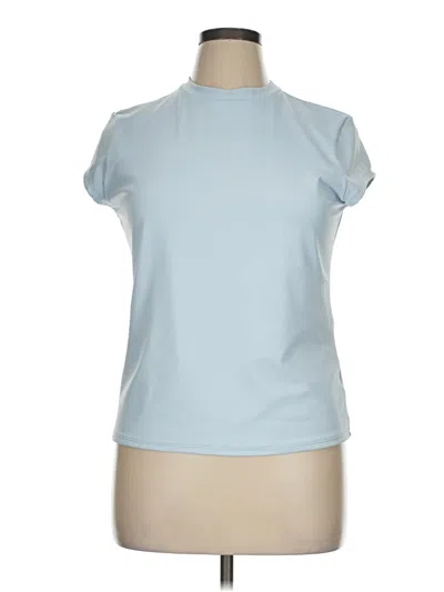 Pre-owned Express Short Sleeve Turtleneck In Blue