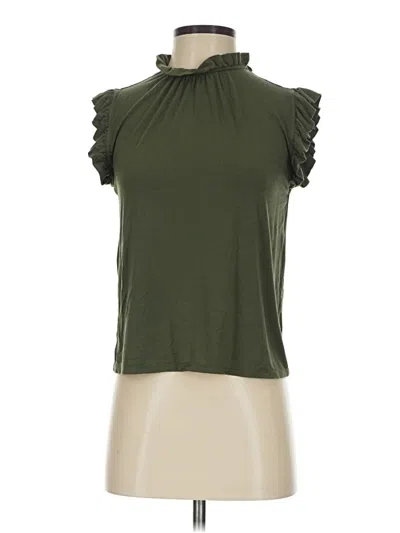 Pre-owned Express Short Sleeve Turtleneck In Green
