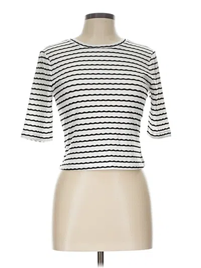 Pre-owned Express Short Sleeve Turtleneck In Ivory