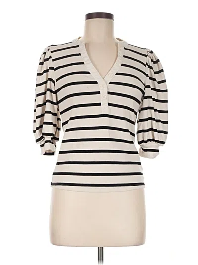 Pre-owned Express Short Sleeve Turtleneck In Ivory