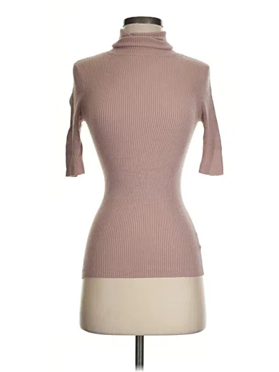Pre-owned Express Short Sleeve Turtleneck In Pink