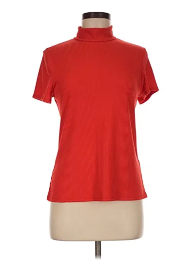 Pre-owned Express Short Sleeve Turtleneck In Red