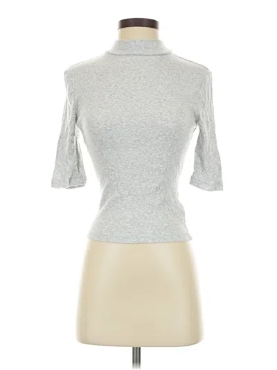 Pre-owned Express Short Sleeve Turtleneck In Silver