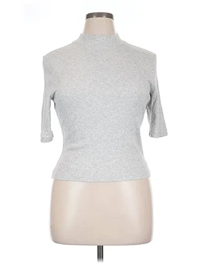 Pre-owned Express Short Sleeve Turtleneck In Silver
