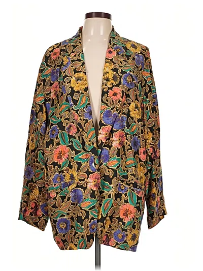 Pre-owned Express Silk Blazer Jacket In Gold