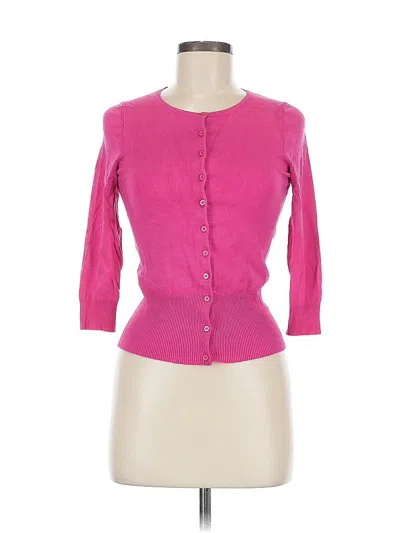 Pre-owned Express Silk Cardigan Sweater In Pink
