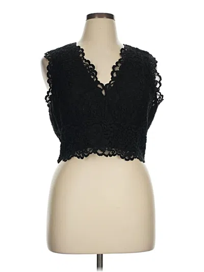 Pre-owned Express Sleeveless Blouse In Black