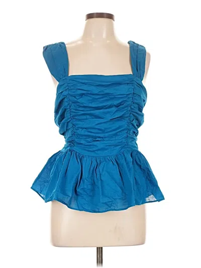Pre-owned Express Sleeveless Blouse In Blue