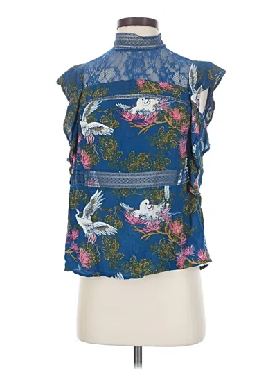 Pre-owned Express Sleeveless Blouse In Blue