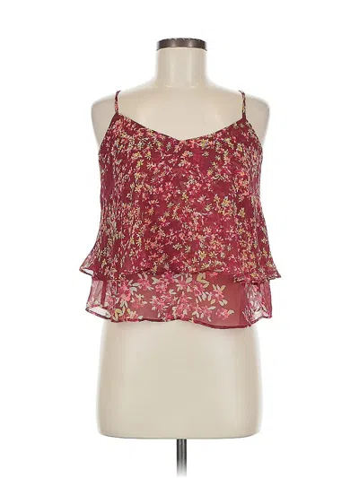 Pre-owned Express Sleeveless Blouse In Burgundy