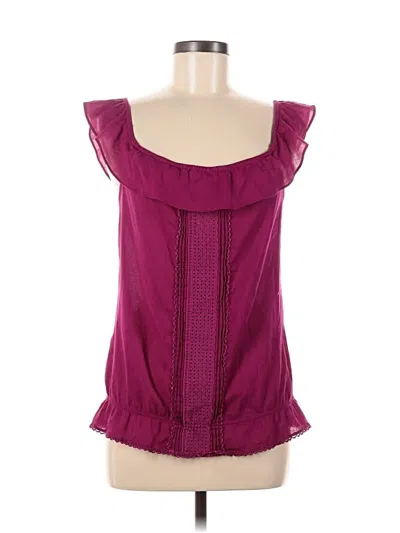 Pre-owned Express Sleeveless Blouse In Burgundy