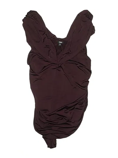 Pre-owned Express Sleeveless Blouse In Burgundy