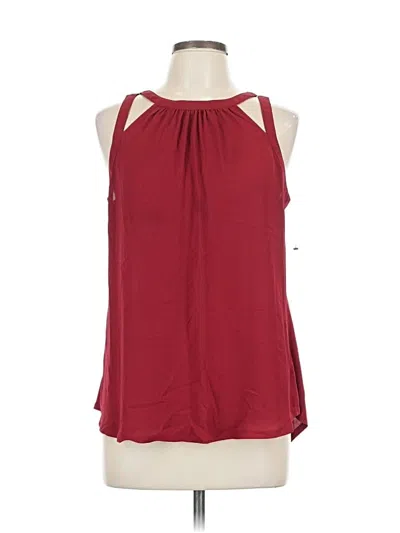 Pre-owned Express Sleeveless Blouse In Burgundy