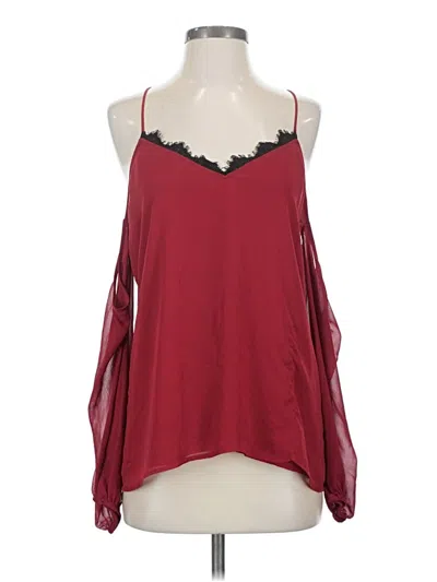 Pre-owned Express Sleeveless Blouse In Burgundy