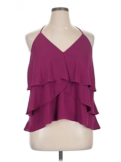 Pre-owned Express Sleeveless Blouse In Burgundy