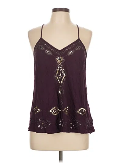 Pre-owned Express Sleeveless Blouse In Burgundy