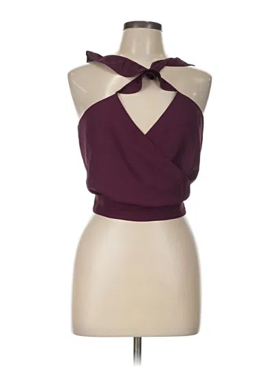 Pre-owned Express Sleeveless Blouse In Burgundy