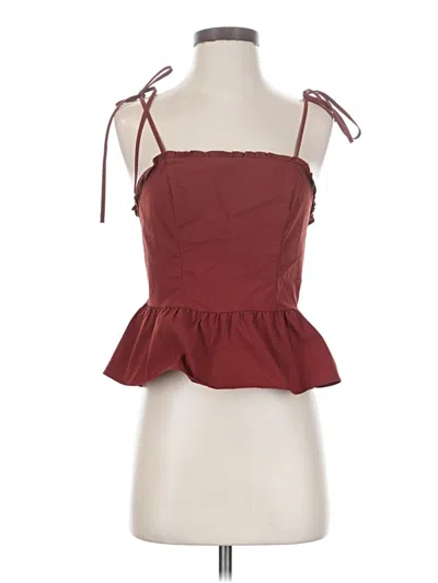 Pre-owned Express Sleeveless Blouse In Burgundy