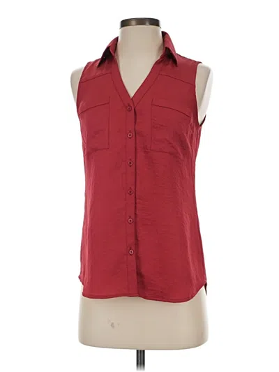 Pre-owned Express Sleeveless Blouse In Burgundy