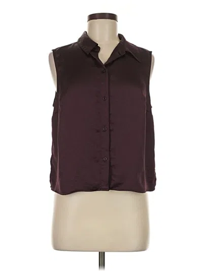 Pre-owned Express Sleeveless Blouse In Burgundy
