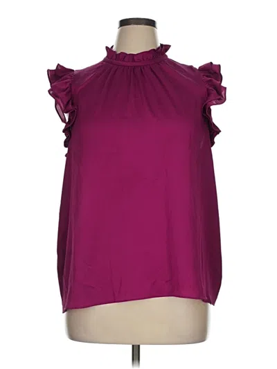 Pre-owned Express Sleeveless Blouse In Burgundy
