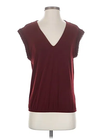 Pre-owned Express Sleeveless Blouse In Burgundy