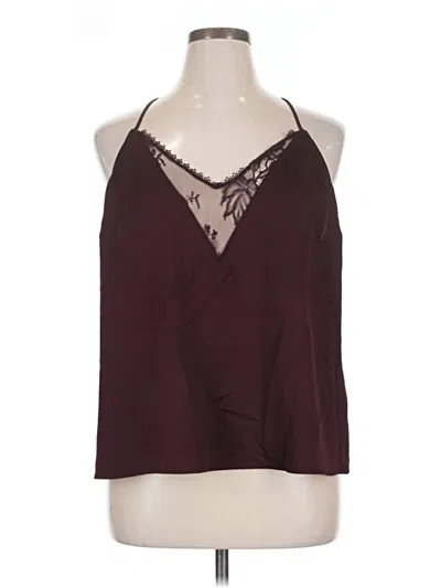 Pre-owned Express Sleeveless Blouse In Burgundy