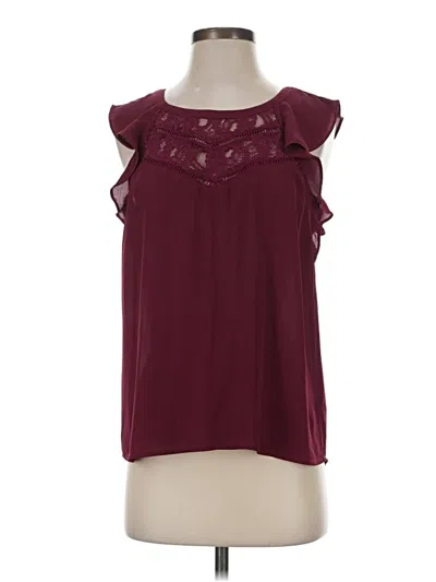 Pre-owned Express Sleeveless Blouse In Burgundy
