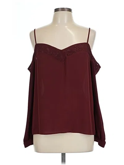 Pre-owned Express Sleeveless Blouse In Burgundy