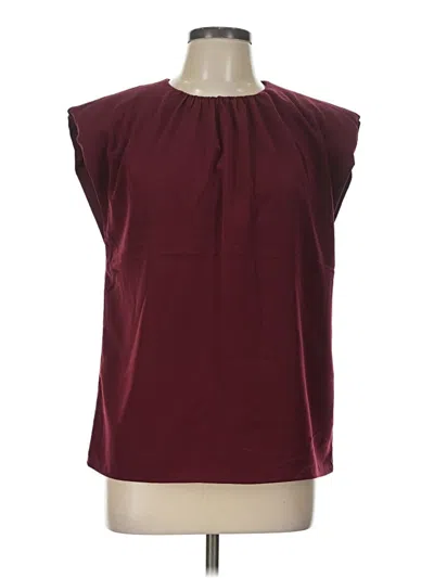Pre-owned Express Sleeveless Blouse In Burgundy