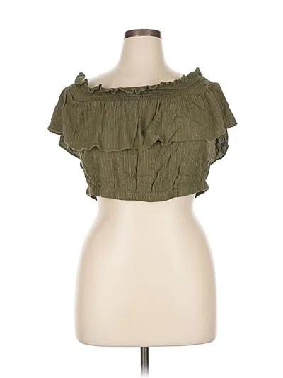 Pre-owned Express Sleeveless Blouse In Green