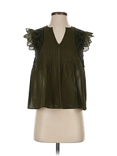 Pre-owned Express Sleeveless Blouse In Green