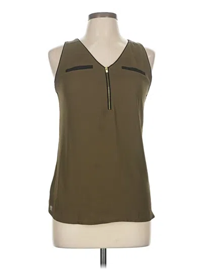 Pre-owned Express Sleeveless Blouse In Green